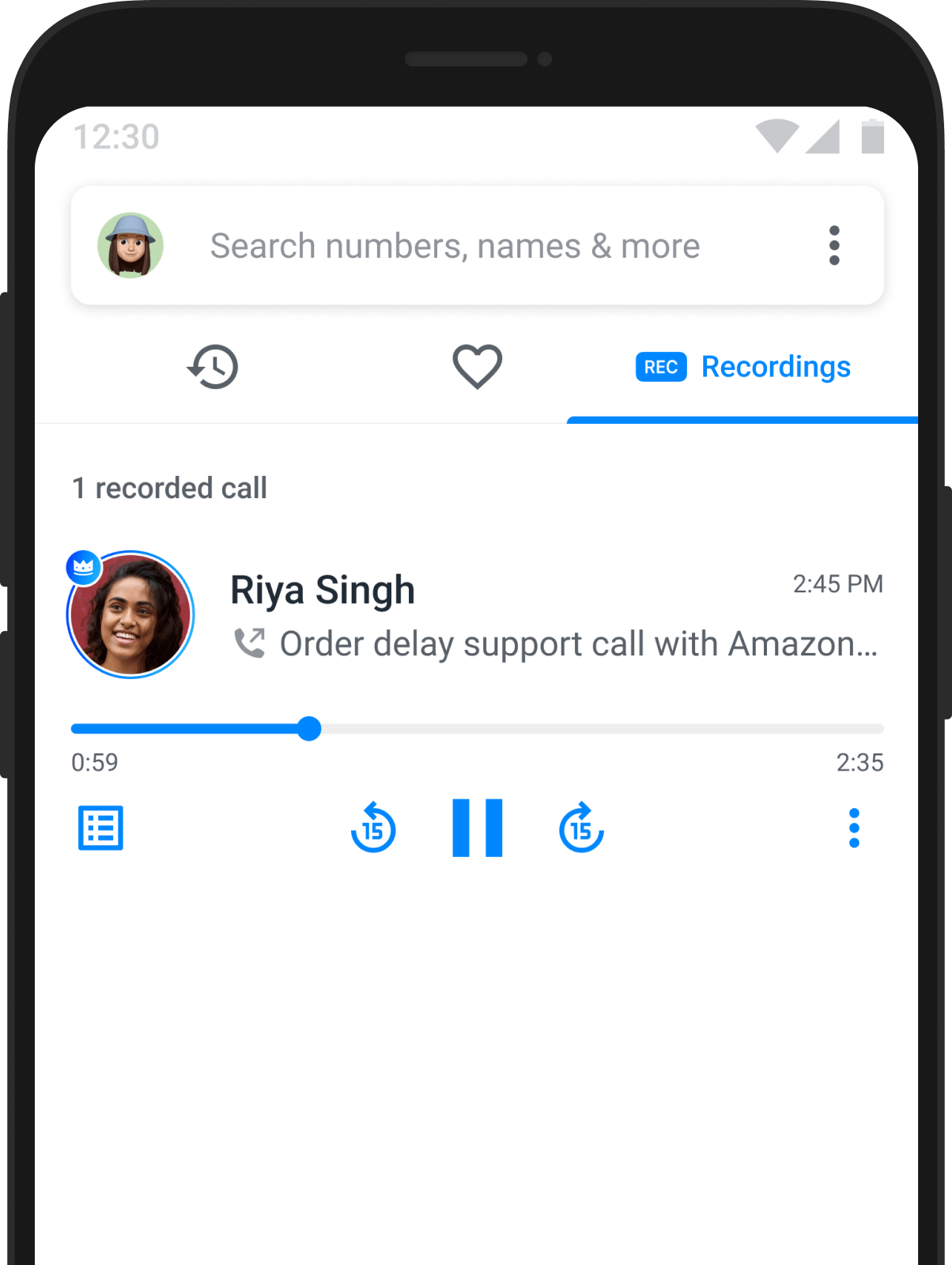 Call Recording Screen in Android