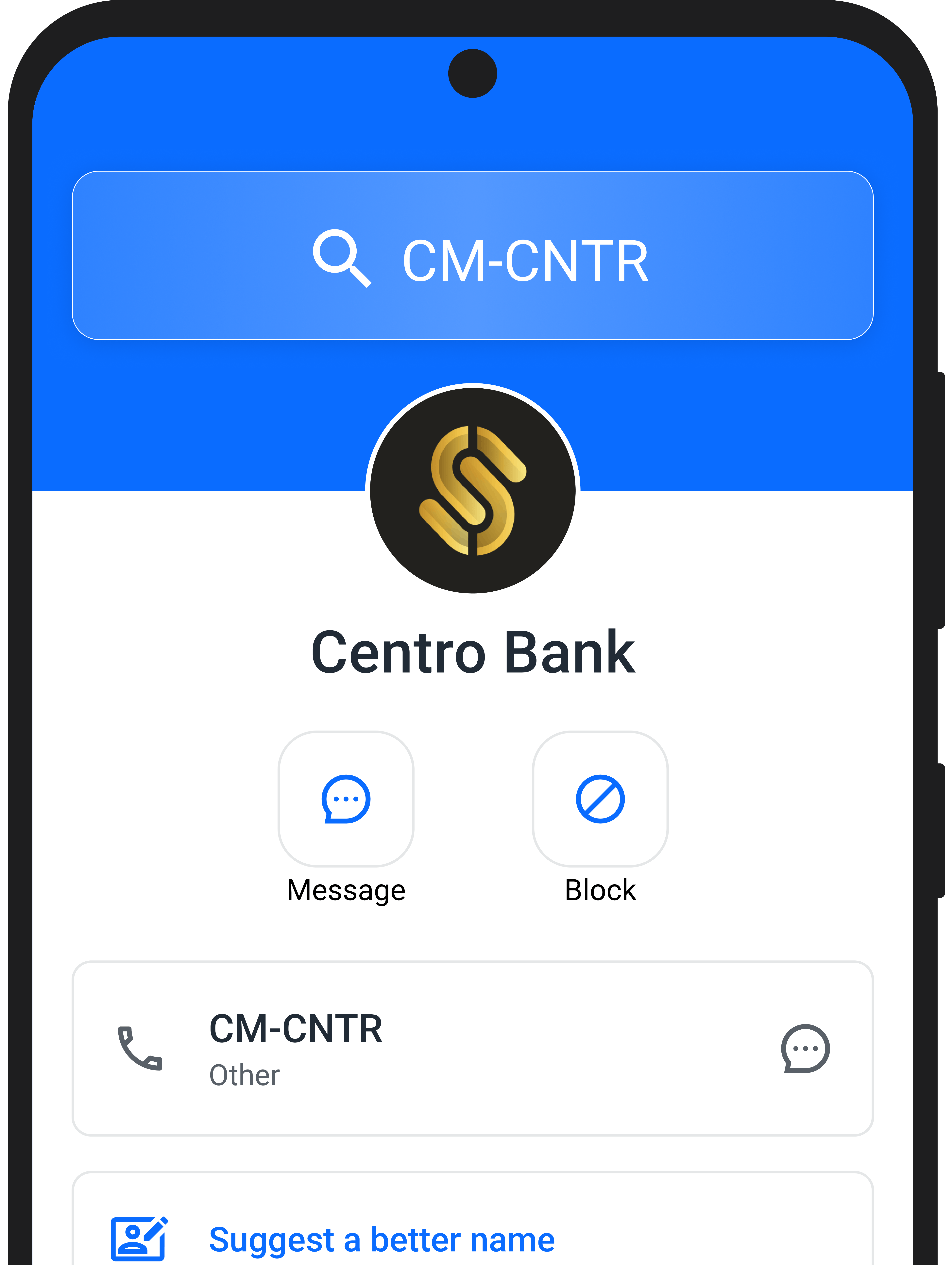SMS Sender ID Lookup Screen