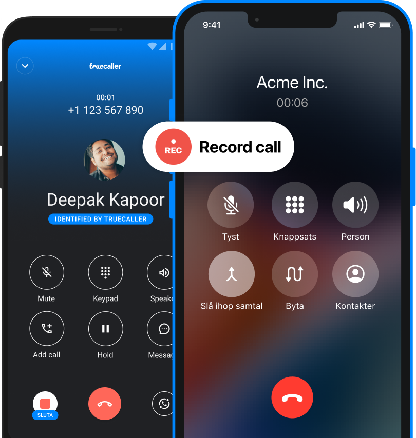 Call Recording Screen on Truecaller App